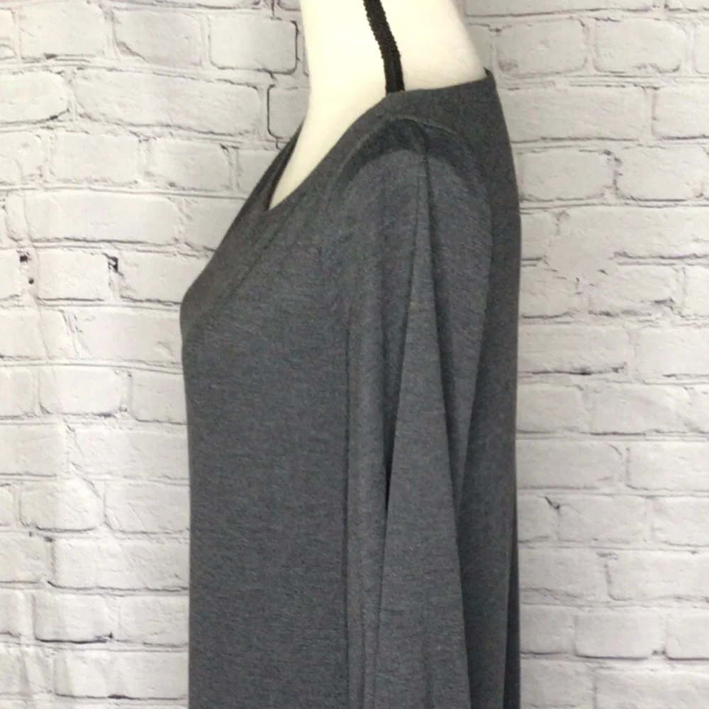 LOFT Gray Jersey Knit Ballon Sleeve Pullover Dress Small NWT